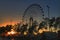 Ferris wheel golden light