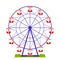 Ferris wheel isolated. Vector illustration. Flat design