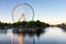 Ferris Wheel of Montreal La Grande Roue de Montreal and the lake at sundown