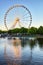 Ferris Wheel of Montreal La Grande Roue de Montreal and the lake at sundown