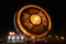 Ferris Wheel in motion illuminated at night