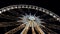 Ferris wheel at night. Close-up.