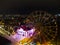 Ferris wheel not working in Kharkiv city at night