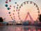 Ferris wheel at Oktoberfest, Generative AI, AI Generated