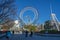 Ferris wheel and roller coaster at Tokyo Dome city Amusement Park