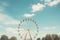 Ferris Wheel Stands Tall in Charming Park Setting, Creating a Grand Centerpiece of Fun and Adventure, Vintage ferris wheel on a