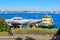 Ferry alongside the Taronga Zoo wharf, Sydney, Australia