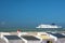 Ferry arriving the port of Calais to cross the English Channel