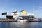 Ferry boat at Aeroskobing harbour, Aero island, Denmark