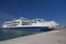 ferry boat Agia Eirini or Saint Irene in the sea port of Kerkira, the capital of Corfu island in Greece