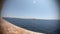 Ferry boat crossing the mediterranean sea in time lapse