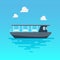 Ferry boat in flat style