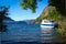 Ferry boat on lake of Patagonia Argentina