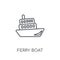 Ferry boat linear icon. Modern outline Ferry boat logo concept o