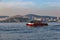 Ferry boat in Marmara sea near Istanbul coast