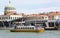 Ferry boat navigates fast on the Venetian lagoon near LIDO DI V