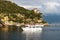 Ferry boat in the port of Portofino village - Genoa Liguria Italy