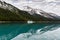Ferry boat sailing to the Spirit Island on Maligne lake at Jasper national park