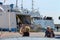 Ferry boats Moby Baby and Moby Love at berth in Piombino seaport