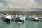 Ferry boats moored at port of Civitavecchia. Italy