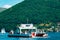 A ferry in the Boka Bay of Kotor in Montenegro, from Lepetane to