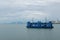 Ferry carrying passengers cruising between Malaysia mainland and Penang island. It is one of Penang tourism attractions.