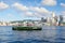 Ferry Crosses Victoria Harbor in Hong Kong