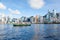 Ferry Crosses Victoria Harbor in Hong Kong