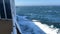 The ferry crossing the north sea between norway and denmark on open waters on a summer day
