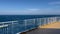 The ferry crossing the north sea between norway and denmark on open waters on a summer day