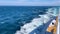 The ferry crossing the north sea between norway and denmark on open waters on a summer day