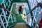 Ferry or cruise boat decks connected with stairs. Ferry deck upper and lower level. Budget travel option in South Asia