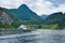 Ferry cruise passenger at Geirangerfjord