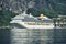 Ferry cruise passenger at Geirangerfjord