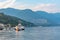 Ferry cruising lake Como in Italy