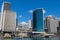 Ferry docking in front of Circular Quay Railway station surround