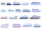 Ferry icons set, cartoon style