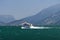 Ferry leaving at Malcesine on Lake Garda Italy