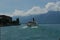 Ferry leaving the quay at Montreux on lake Geneva