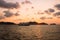 Ferry from mainland to Koh Chang at sunset time