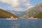 Ferry. Montenegro, ferryboats run across narrowest part of Bay of Kotor