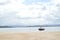 Ferry Moored In The Bay That Goes From Santander To Pedrena.