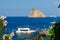 Ferry at the port of Panarea, Italy.