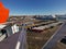 Ferry quay in Sweden with ships and waiting cars