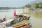 Ferry on the river Ganga at Laxman Jhula in India