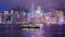 Ferry sailing across the Victoria Harbour in Hong Kong