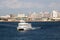 A ferry sailing in the harbor of Kobe