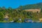 Ferry terminal for boats leading to Silica terraces at Orakei Korako at New Zealand