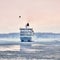 Ferry to Scandinavia. Cruise ship. Nature of the fjord and ice