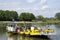 Ferry traffic on the river Ijssel, Netherlands